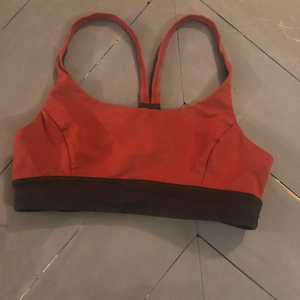 Size 8 Red and Black Lululemon Sports Bra